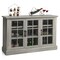 Gymax 55 Buffet Server Table Storage Cabinet Sideboard Glass Doors Adjustable Shelves